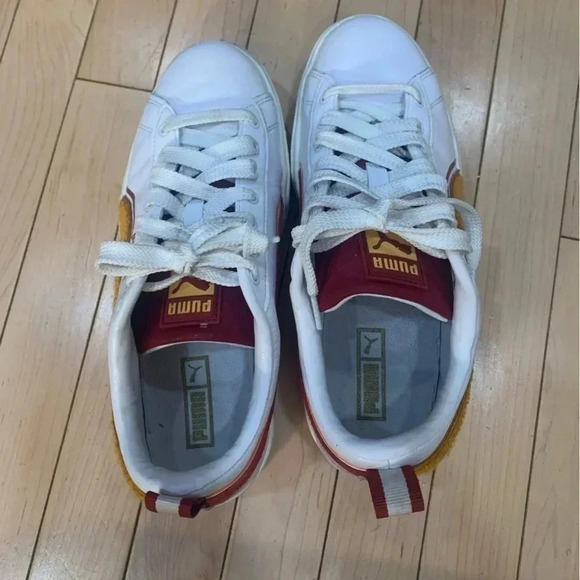 Puma Mayze Heritage Logo Platform  Womens White Sneakers Casual Shoes 9 US - Picture 8 of 10